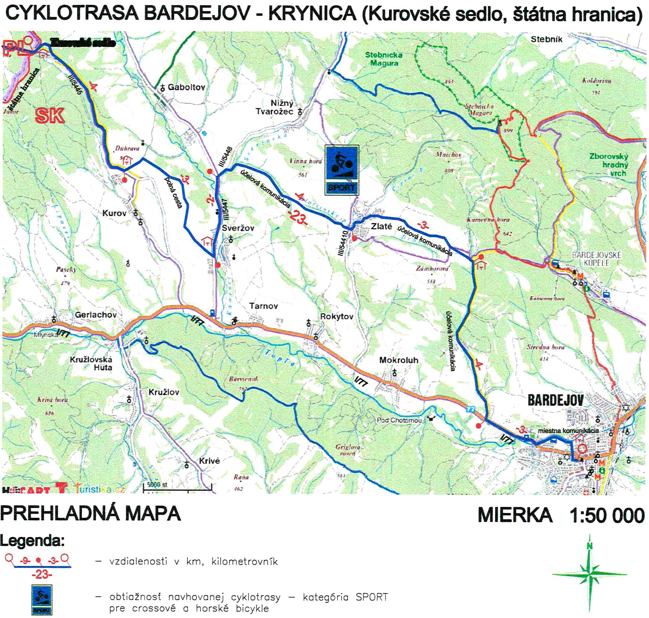 MapaPrehladnaSituaciaCyklotrasaBj-Krynica